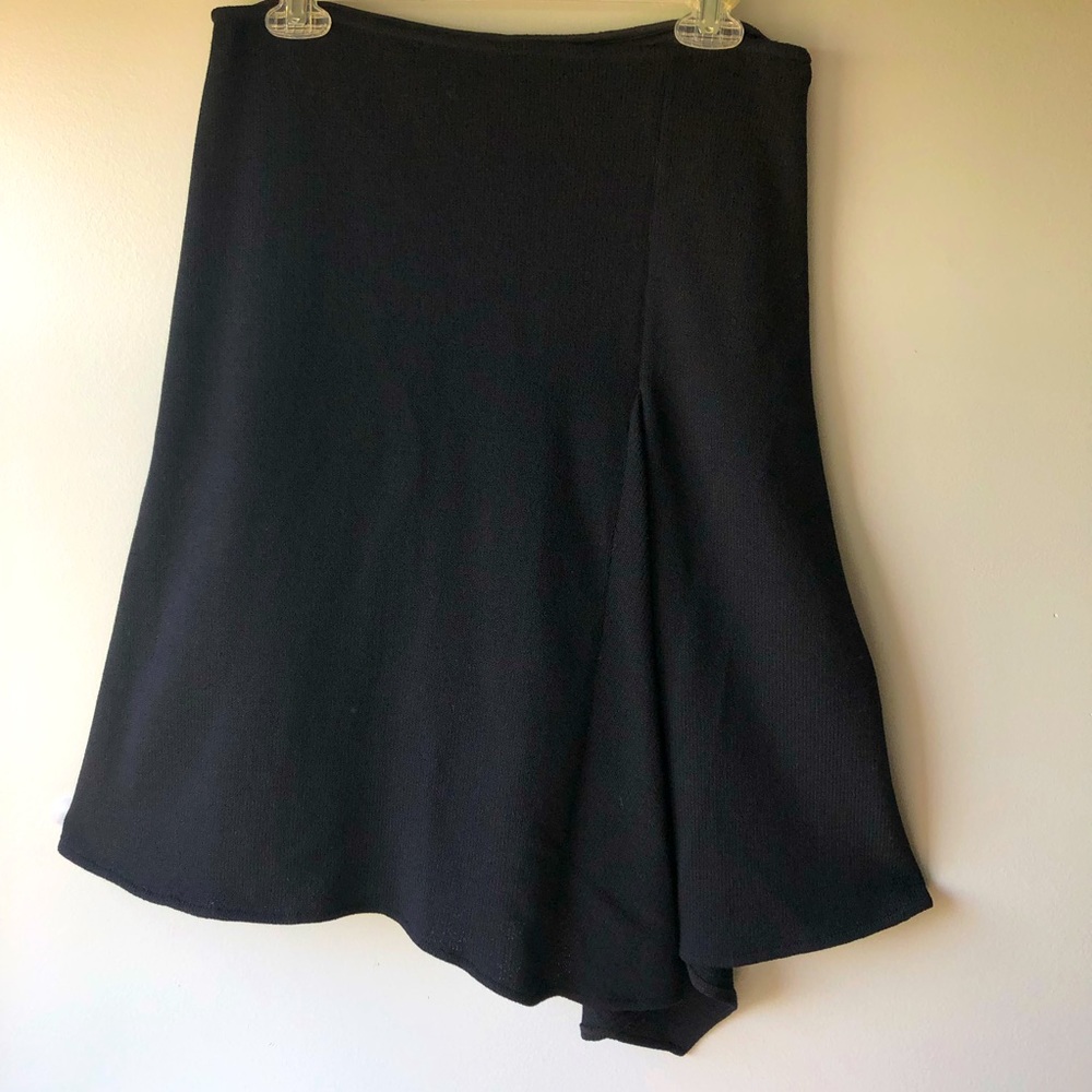 St John Evening Black Asymmetrical Hem Skirt EUC